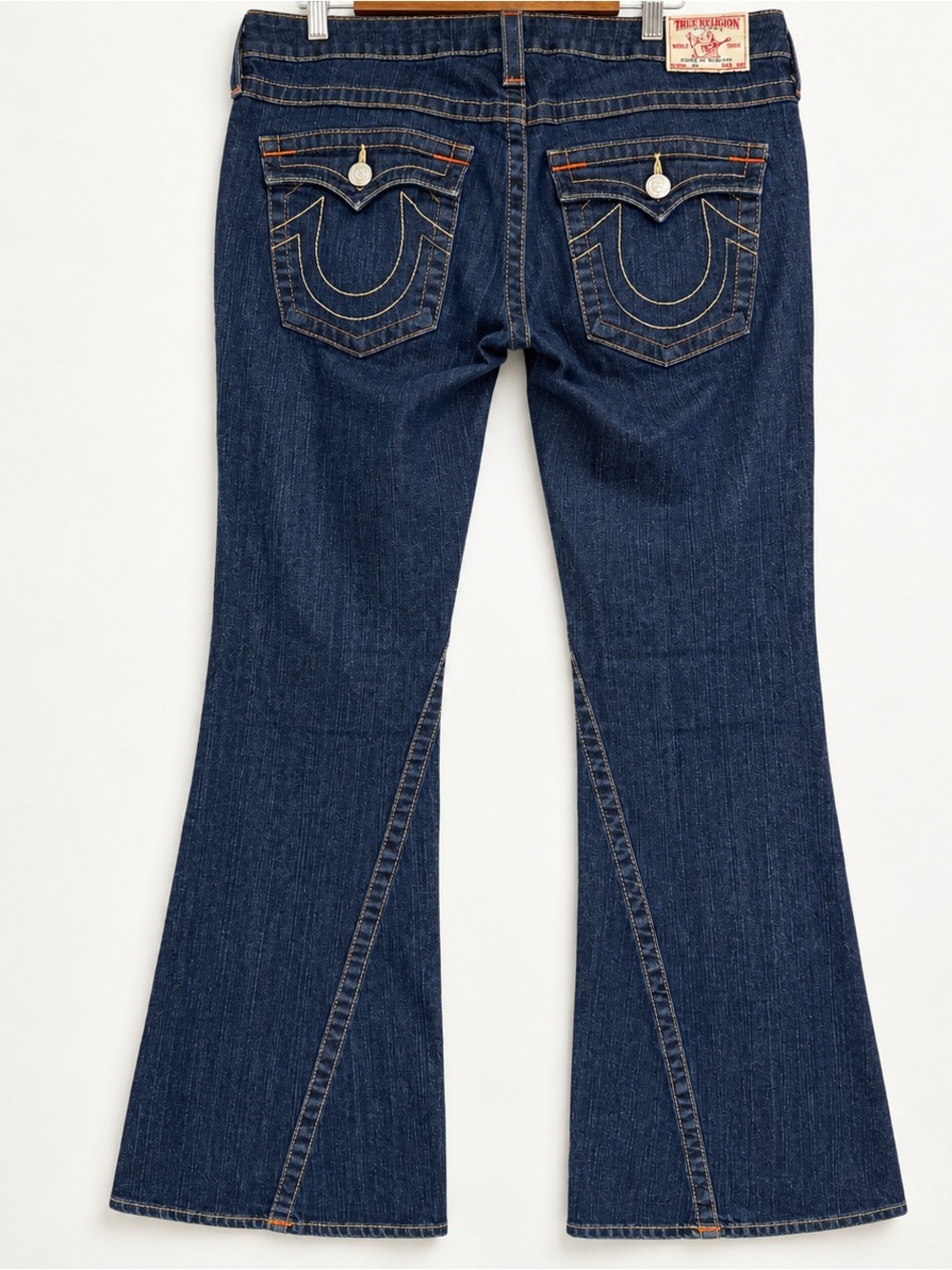 True Religion Joey Jeans Women’s 32 Dark Wash Bootcut Flare Y2K Horseshoe